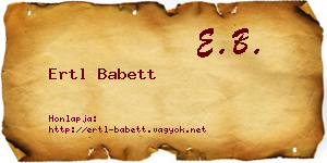 Ertl Babett névjegykártya